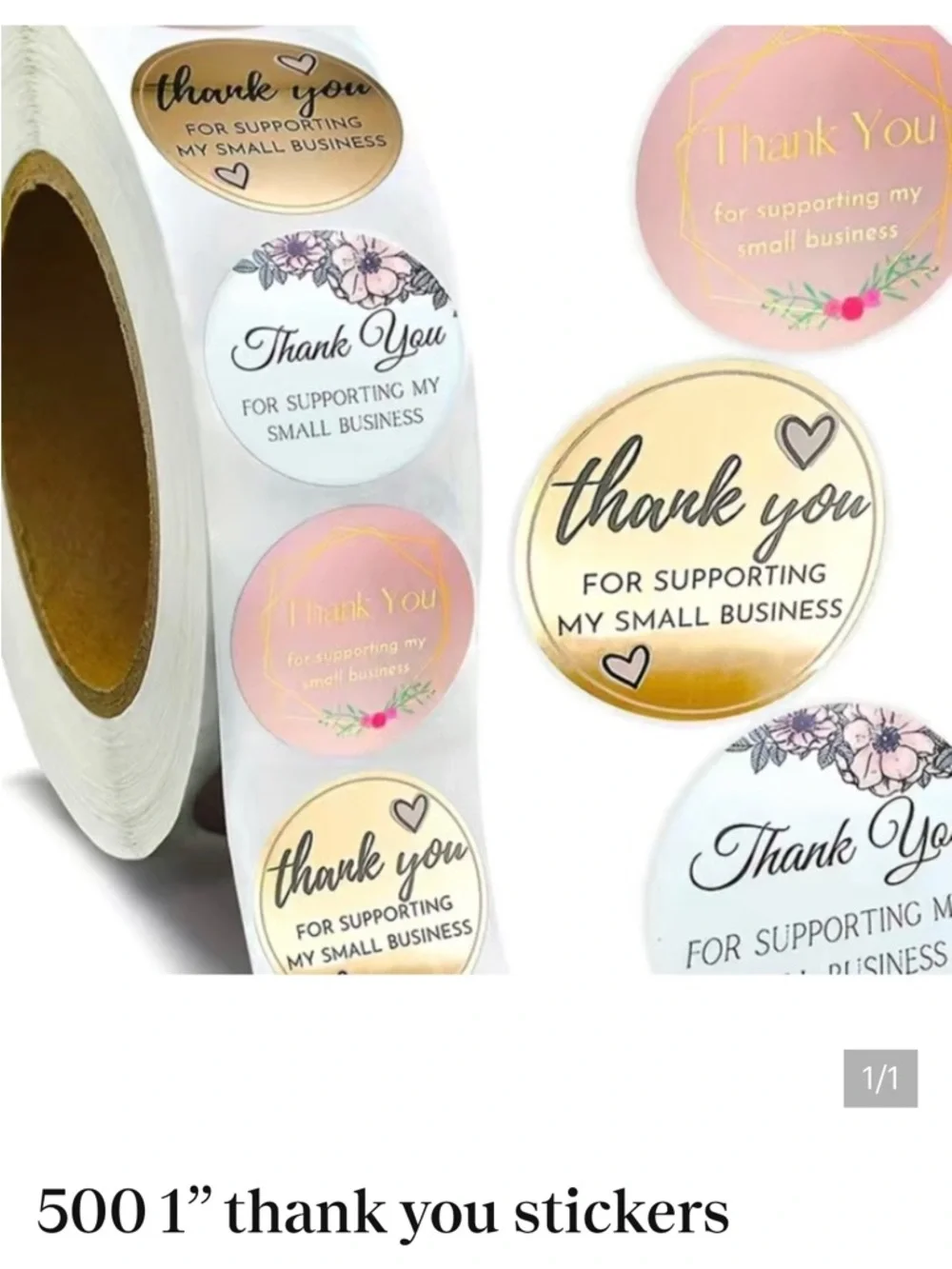 Assorted Thank You Sticker Rolls - Multicolor